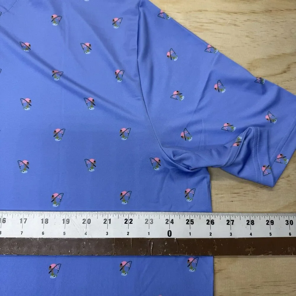 NEW RLX Ralph Lauren Printed Lightweight Airflow Jersey Flamingo Golf Polo XL